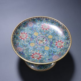 A Chinese Cloisonné Stem-Plate
