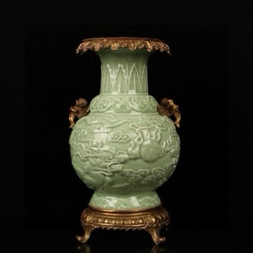 A Chinese Celadon Glazed Porcelain Vase