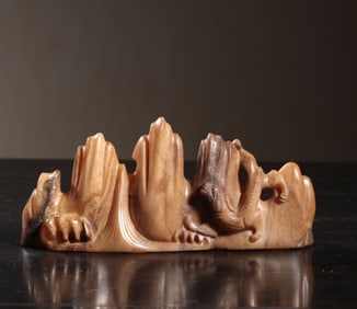 A Chinese Carved Jade Dragon Brush Rest