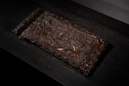 A Chinese Carved Hardwood Ink Rest