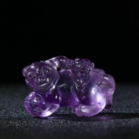 A Chinese Carved Rock Crystal Rabbit Statuette