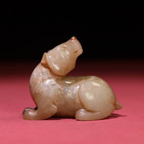 A Chinese Carved Jade Bear Statuette