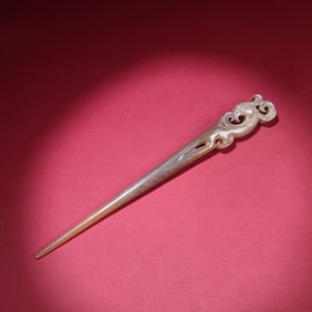 A Chinese Carved Jade Hair Pin