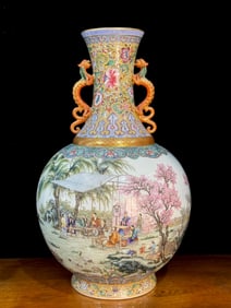 A Chinese Famille-Rose Porcelain Vase