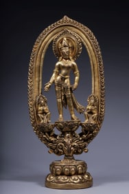 A Chinese Gilt Bronze Figure of Buddha