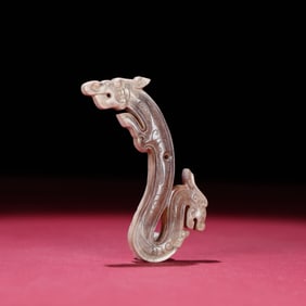 A Chinese Carved Jade Dragon Pendant