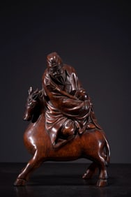A Chinese Carved Bamboo Rider Decoration