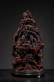 A Chinese Carved Bamboo Incense Burner