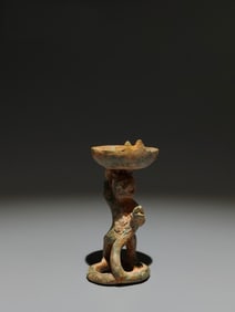 A Chinese Bronze Bear Lamp