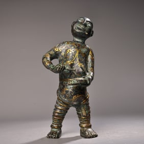 A Chinese Bronze Figure of Drummer
