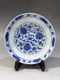 A Chinese Blue and White Porcelain Plate