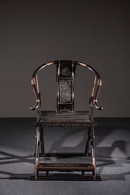 A Chinese Carved Hardwood Chair