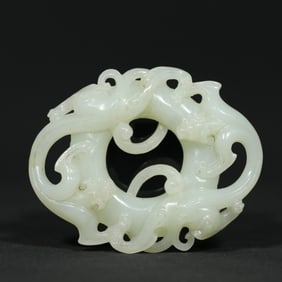A Chinese Carved Jade Dragon Pendant