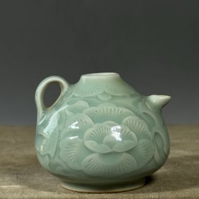 A Chinese Celadon Glazed Porcelain Wine Pot
