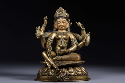 A Chinese Gilt Bronze Figure of Buddha