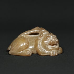 A Chinese Carved Jade Tiger Statuette