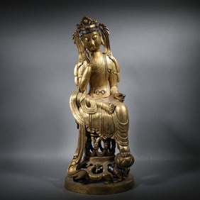 A Chinese Gilt Bronze Figure of Buddha
