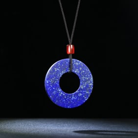 A Chinese Carved Lapiz Lazuli Pendant