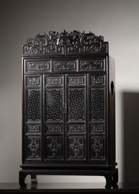 A Chinese Carved Hardwood Buddhist Shrine