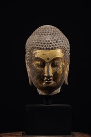 A Chinese Gilt Bronze Buddha Top