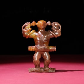 A Chinese Carved Jade Figure of Frog-Man