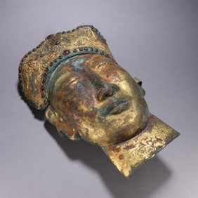 A Chinese Gilt Bronze Buddha Top