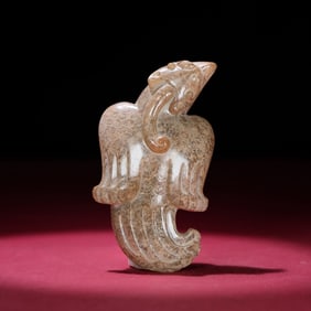 A Chinese Carved Jade Bird Statuette