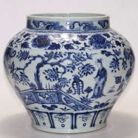 A Chinese Blue and White Porcelain Jar