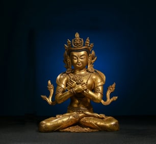 A Chinese Gilt Bronze Figure of Buddha