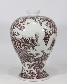 A Chinese Iron-Red Glazed Porcelain Vase