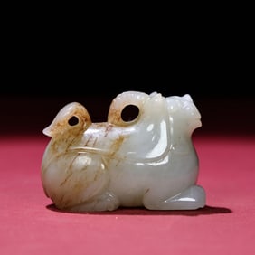 A Chinese Carved Jade Tiger Statuette