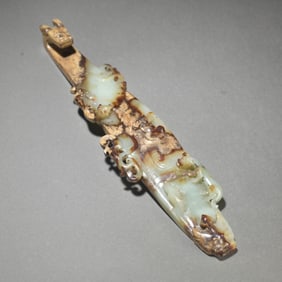 A Chinese Carved Jade Belt Buckle