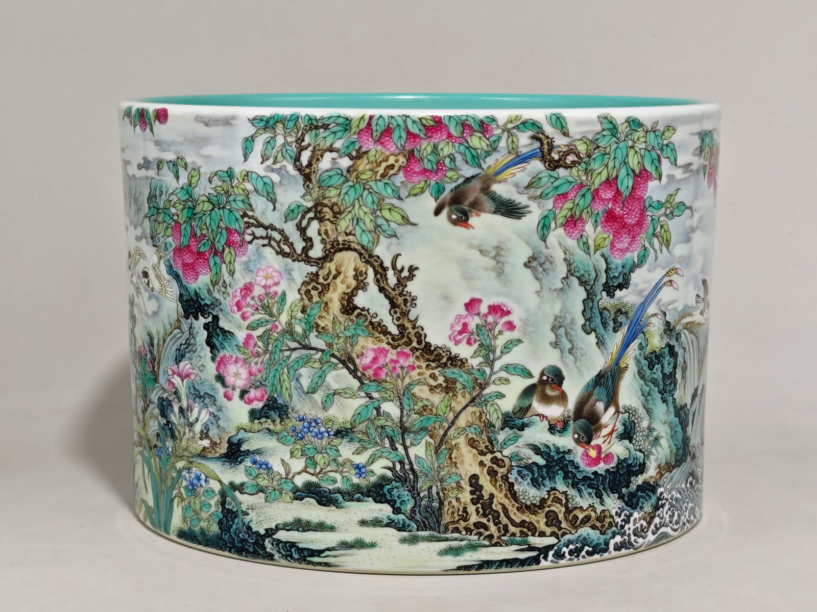 A Chinese Enamel Glazed Porcelain Brush Pot (1 of 9)