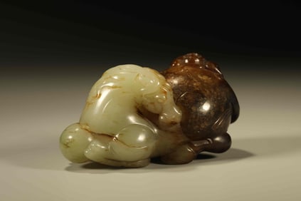 A Chinese Carved Jade Horse and Monkey Statuette
