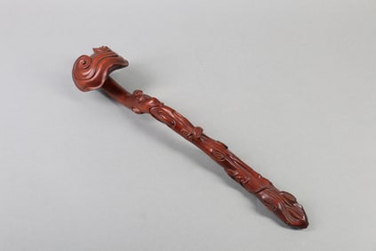 A Chinese Carved Wood Ruyi