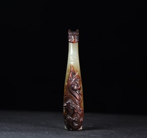 A Chinese Carved Jade Dragon Belt Buckle