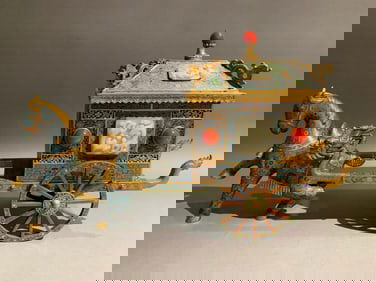 A Chinese Gilt Bronze Cloisonné Carriage