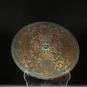 A Chinese Gilt Bronze Mirror