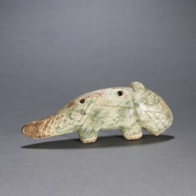 A Chinese Carved Jade Tiger Statuette