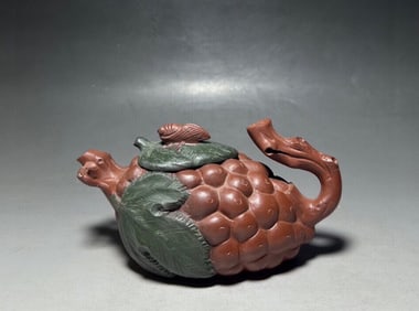 A Chinese Carved Yixing Clay Tea Pot