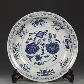 A Chinese Blue and White Porcelain Plate