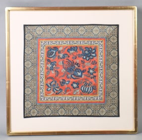A Chinese Embroidery with Frame