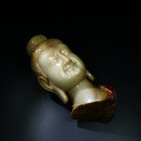 A Chinese Carved Jade Buddha Top