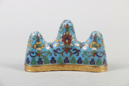 A Chinese Cloisonné Brush Rest