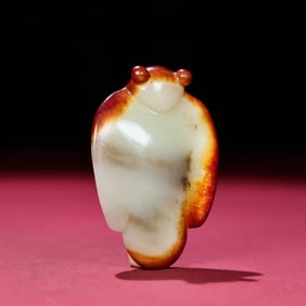 A Chinese Carved Jade Bear Statuette