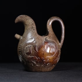A Chinese Carved Jade Wine Pot