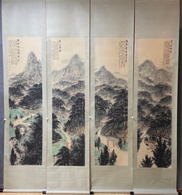 A Set of Four Chinese Scroll Painting