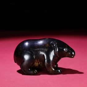 A Chinese Carved Jade Bear Statuette