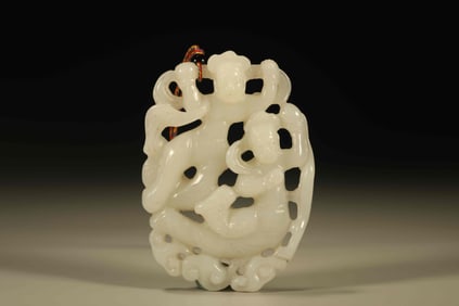 A Chinese Carved Jade Figure of Dancer Pendant