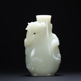 A Chinese Carved Jade Dragon Vase